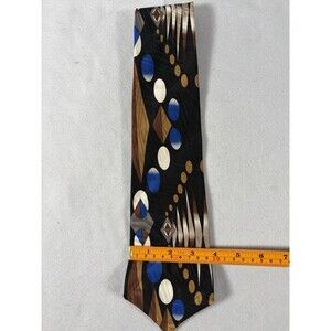 Screenplay By Martin Wong Geometric 100% Silk Necktie Designer Tie Art Deco